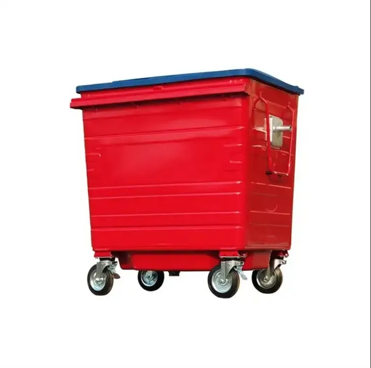 Outdoor Metal Garbage Can With Lid